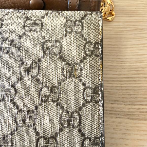 Gucci GG Supreme Monogram Azalea Calfskin Web Mini Horsebit 1955 Chain - Picture 11 of 13